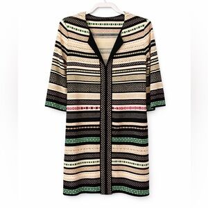 Diane von Furstenberg DVF Silk Shift Dress Geometric Print 3/4 Sleeve Size 8